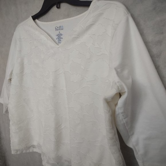 Croft & Barrow® 3/4 Sleeve Textured Blouse V-Neck Women's XL - Picture 1 of 10